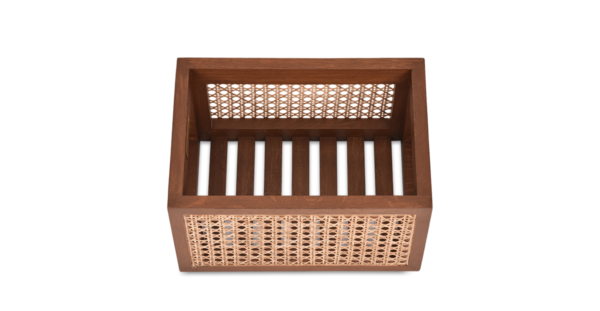 Buy cane work storage baskets online - Lap & Dado furniture studio - Derby rattan and wood storage baskets, display baskets for home decor