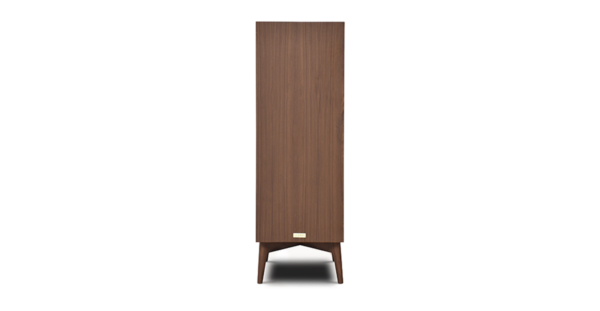 Buy wood furniture online - Buy Bar cabinet online crafted with quality materials - Lap & Dado furniture, contemporary mid-century modern design, Derry bar cabinet in teak veneer with solid teak wood legs for your living or dining room