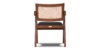 Buy rattan and wood furniture online - Pierre Jeanneret Chandighar chair - solid teak wood furniture crafted with quality materials - Lap & Dado furniture mid-century modern design, Lyon teak wood and cane work lounge chair or dining chair with premium upholstery